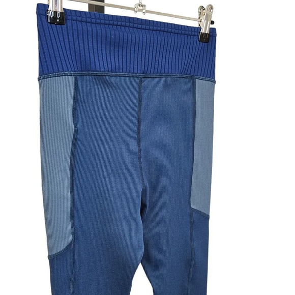 For Love & Lemons Payton High Rise  Ribbed Active Leggings Blue Size Small, NWT - Picture 3 of 9